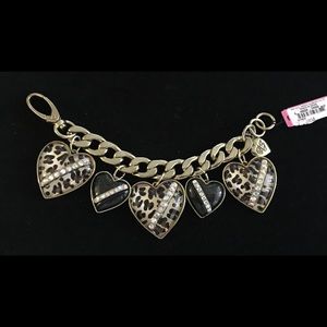 Betsey Johnson ‘60’s Mod Leopard Heart Bracelet